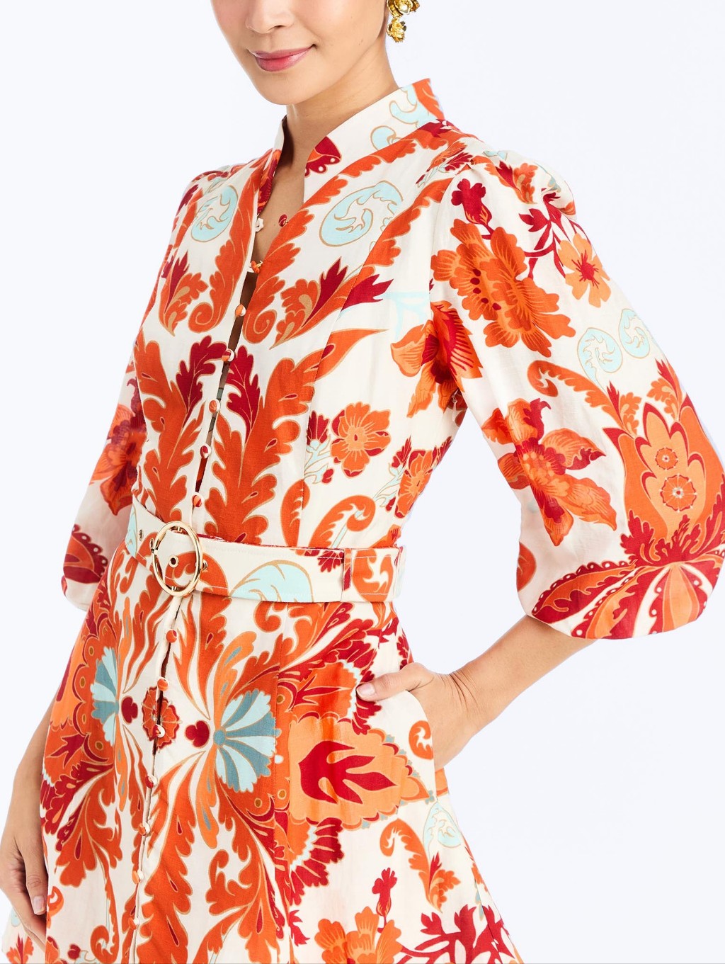 Nwtmestiza Ny Valencia Mini Dress W/Pockets&Removable Beltorangefloralsz4